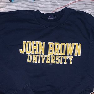 john brown university crewneck size large